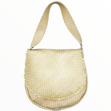 Cream Indie Woven Shoulder Bag flap & comfortable strap - Selleria Veneta