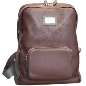 Brown/Green large backpack unisex style double zipper
