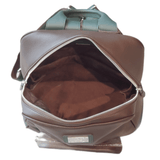 Bicolor backpack Firenze metal zippers suede interior