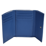 Light Blue Woman Wallet 6CC Small Moose leather one Billfold & a coin purse. Selleria Veneta