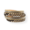 B963 Mix wrap bracelet Python & Swarovski Cream