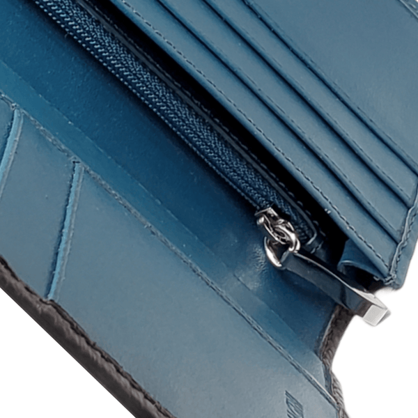 Long Bicolor 13CC wallet moose leather zip coin purse