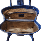 Siena Satchel Small embossed leather top handles & detachable strap suede interior - Selleria Veneta