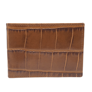 Cognac Wallet 6CC Embossed leather double billfold - Selleria Veneta