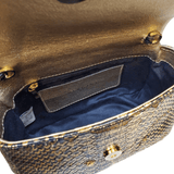 small python bag suede interior gold hardware calypso