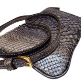 Michela crossbody zip wallet 6CC Python leather detachable leather strap