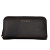 Black long zip wallet 12cc moose leather