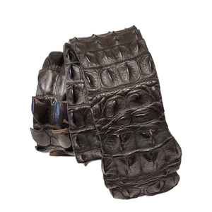 Black Wide Belt Savana Crocodile leather - Selleria Veneta