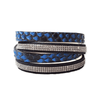 B963 Mix wrap bracelet Python & Swarovski navy