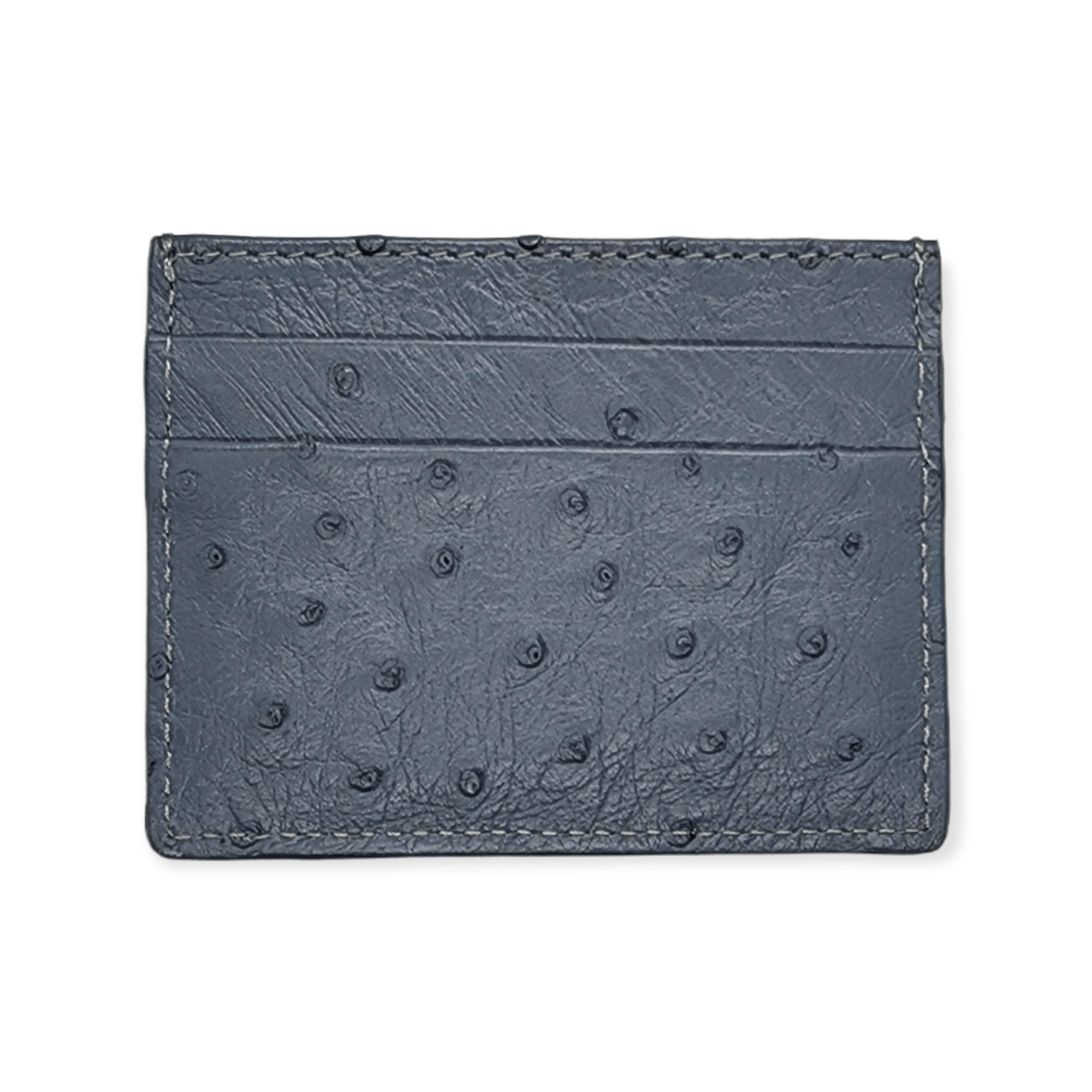 Blue Card Holder 4CC Ostrich mid compartment