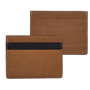 Bicolor cognac/black card holder leather 