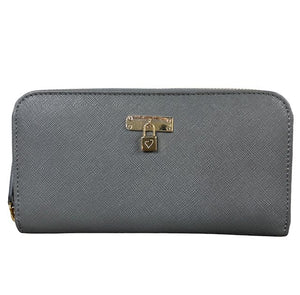 Grey Long zip wallet 12CC