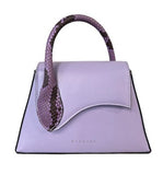 Lilac Sofia Small Bag Python Bicolor top handle & detachable shoulder strap - Selleria Veneta