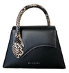 Black Sofia Small Bag Python Bicolor top handle & detachable shoulder strap - Selleria Veneta