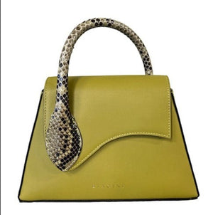 Green Sofia Small Bag Python Bicolor top handle & detachable shoulder strap - Selleria Veneta