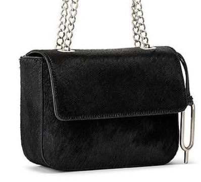 Black Tory Shoulder Bag Steel Metal Chain 