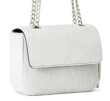 White Tory Shoulder Bag Steel Metal Chain 