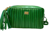 Green Crossbody Softissima Camera Bag Lambskin leather & adjustable strap - Selleria Veneta