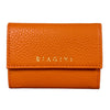 Orange Woman Wallet 6CC Small Moose leather one Billfold & a coin purse. Selleria Veneta