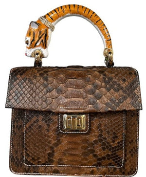 Tiger Bag - Specialty Handle Medium - Python leather one of a kind - Selleria Veneta